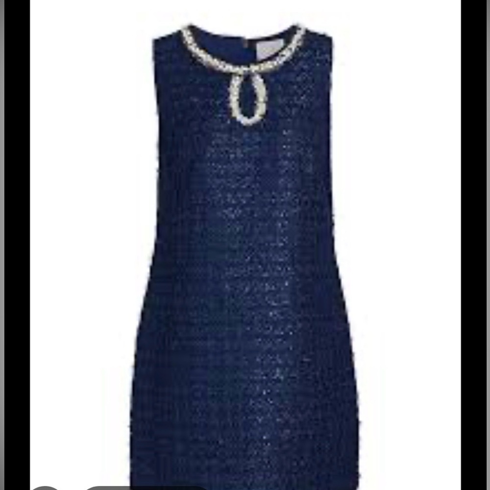 Lilly Pulitzer Ronan Skirted Romper Low Tide Navy with Pearl Embellishments